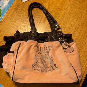 Pink suede and brown Juicy purse